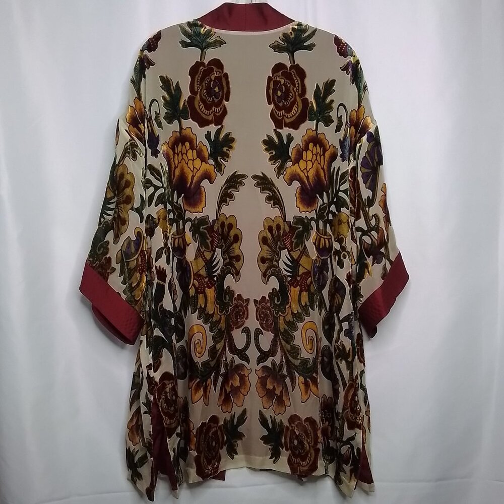 CHICO'S VELVET BURNOUT OPEN FRONT KIMONO CARDIGAN SIZE L/XL - Picture 2 of 5